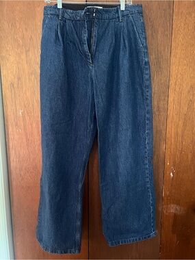 Abercrombie & Fitch Dark Blue Wide-Leg High-Rise Jeans